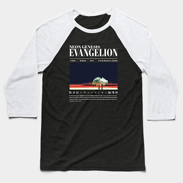 The End Of Evangelion Baseball T-Shirt by The Iconic Arts